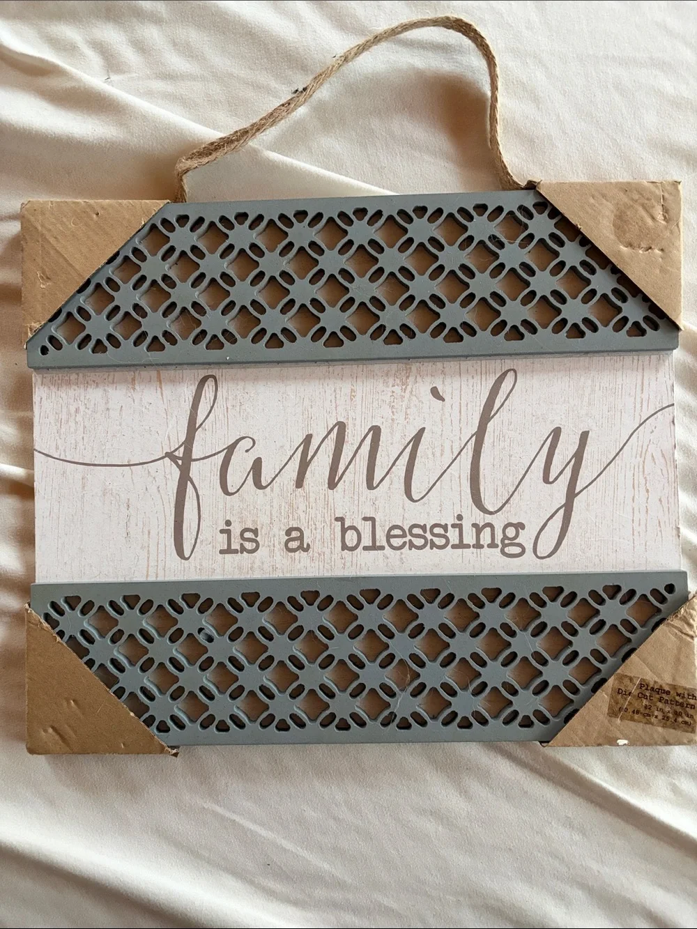 Family Is A Blessing Wall Sign - White & Gray